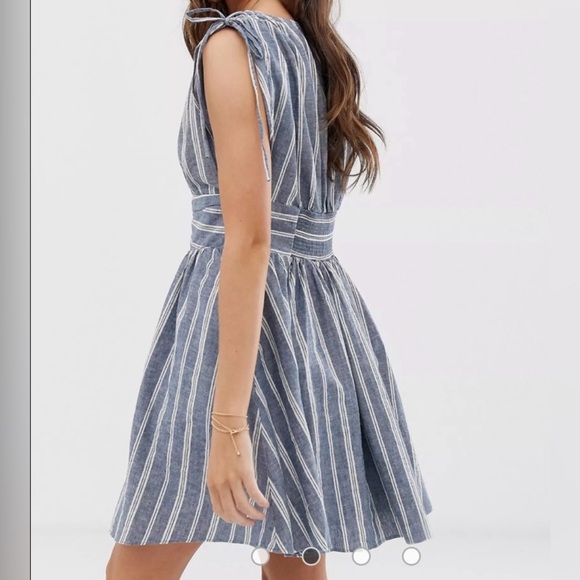 Free People Roll the dice Blue and White Striped Mini Dress - Picture 3 of 12